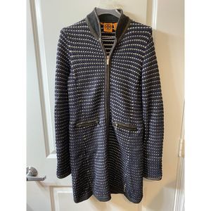Tory Burch Women's XS Wool Leather-Trimmed Coat